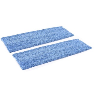 Washable Flat Mop Cloth Sticky Microfiber Wet&Dry 46cm Blue Mop, 2PCS (2)