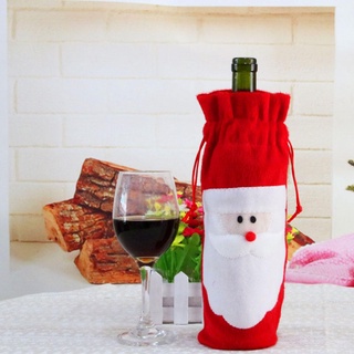 navidad santa claus botella de vino bolsa de cena fiesta mesa botella decoración