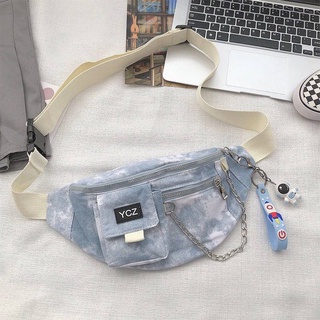 Bolso de pecho fresco y dulce de Harajuku japonés, bolso pequeño de lona para mujer, bolso de cintura de mensajero de chica de marea salvaje coreana de verano (1)