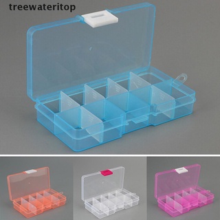 (hotsale) caja de almacenamiento de joyería ajustable de plástico de 10 ranuras para manualidades, organizador de cuentas {bigsale}