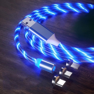 Glow LED iluminación carga rápida magnética USB tipo C Cable magnético Cable USB Micro cargador Cable Cable