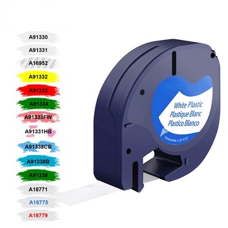 Muti-colors 91201 Compatible para impresora Dymo Letratag Letratag cinta de etiquetas de plástico 12 mm negro sobre blanco LT91331 91221 cinta Pinter
