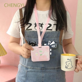 CHENGYI Student Card Holder Ins style Bus Card Cover Card Case Portable Cute Lanyard Bank Card Meal Card Girls Credit ID Card