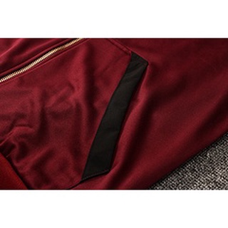 2021 / 22 PSG Paris Date Red Long Sleeve hooded Long Zip Training Dress Jacket, Adult Long Sleeve Soccer Training Dress Set. (6)