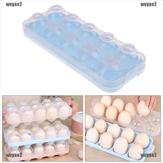[Woyao] 10 huevos titular de almacenamiento de alimentos de plástico caja de huevos refrigerador huevo caso contenedor