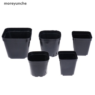 moreyunche 10 piezas macetas de plástico negras macetas cuadradas pequeñas para plantas suculentas co (5)