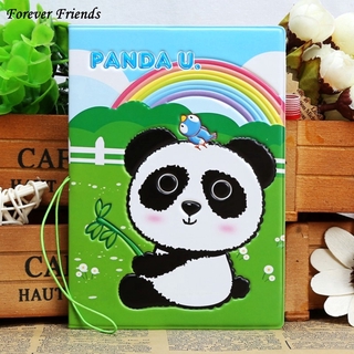 Panda sellos carta sobre titular de la tarjeta pasaporte cubierta titular del pasaporte
