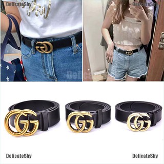 [ds]cinturón Doble G con hebilla de tres tamaños para mujer/cinturón de cuero de Metal para mujer