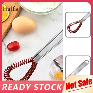 Hf batidora portátil de huevos de acero inoxidable Mini batidora de huevo de resorte amplia aplicación para cocina