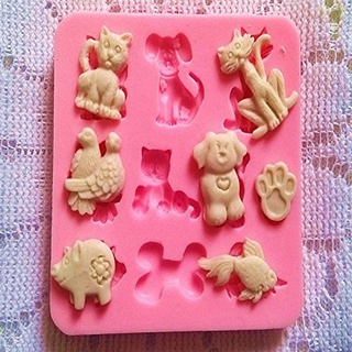 molde de silicona con forma de animales/molde de silicona para decoración de pasteles/fondant/herramienta para hornear