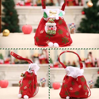 maahs portátil con cordón bolsa de fiesta de navidad decoración de caramelo bolsa festival con asa adorno santa claus de dibujos animados de navidad bolsa de regalo (3)
