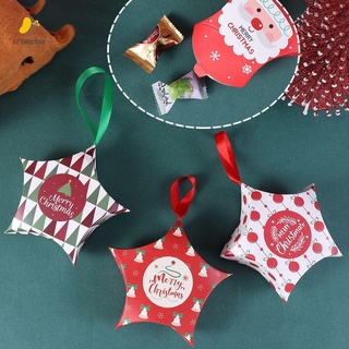 TRUEIDEA 1Pcs año nuevo navidad caramelo bolsas árbol de navidad colgante decoración de navidad cajas de regalo galletas paquete de navidad regalo embalaje fiesta decoración forma estrella bolsa de regalo cajas de papel