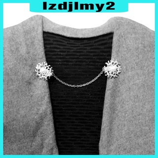 [Limit Time] suéter Collar cadena Clips perla chal/vestido/blusa/traje cierre tono plateado (8)