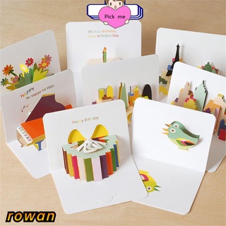 Row tarjeta de agradecimiento de los niños tarjeta de cumpleaños de cumpleaños tarjeta de deseos 3D estéreo tarjeta creativa día de san valentín boda deseos tarjeta de felicitación