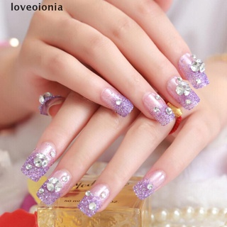 [loveoionia] 24 xred púrpura uñas falsas arte consejos acrílico uñas falsas cubierta completa manicura gdrn