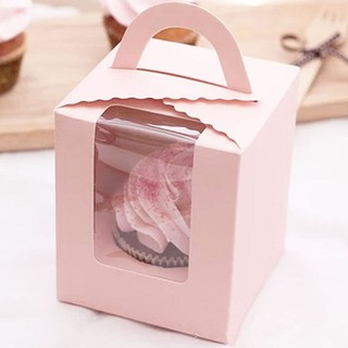 Contenedor transparente Favor de boda portátil Cupcake caramelo regalo caja de tarta (3)