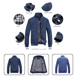 whothis Autumn Winter Men Jacket Pockets Zipper Coat All Match for Dating