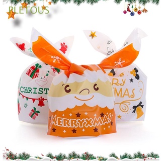 PLETOUS 10PCS Año Nuevo Galletas Bolsas Decoración Del Hogar Caramelo Treat Bolsa De Navidad De Conejo Oreja Larga Regalos Caja Santa Claus Plástico Feliz