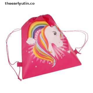 yutin 1pcs unicornio bolsas con cordón bolsas traseras de dibujos animados tema unicornio bolsa con cordón.
