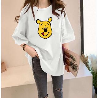 Mujer Sumer camiseta de manga corta suelta pareja T-shirt impresión Animal lindo estudiante camiseta (4)