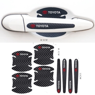 8 Pegatinas De Película De Protección De Mango De Fibra De Carbono Para Toyota Rush Vios Corolla Avanza Fortuner Etions RAV4 Accesorios (1)