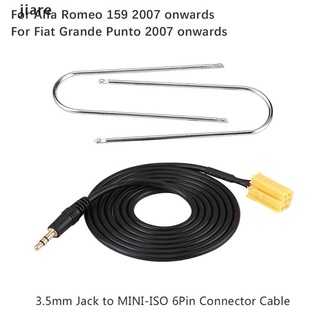 Jiare conector de 3,5 mm a MINI conector ISO de 6 pines Cable auxiliar para Fiat Grande Punto Alfa Romeo.