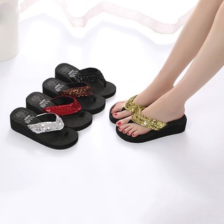 [EXQUIS] sandalias antideslizantes de verano con lentejuelas para mujer, interior y exterior