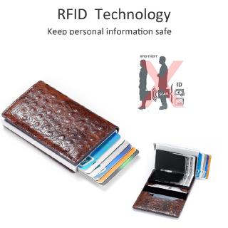 mini cartera de aluminio para tarjetas de crédito, rfid, bloqueo antirrobo