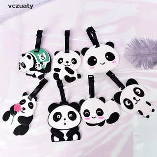 vczuaty nuevo lindo panda oso etiqueta de equipaje etiqueta maleta bolsa de identificación etiqueta nombre dirección etiqueta co