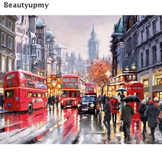 [beautyupmy] diy pintura por números ciudad paisaje dibujo en lienzo arte de la calle pintado a mano caliente