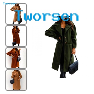 Tworsen chaqueta Casual Para mujer con bolsillos Grandes Para invierno/chaqueta con cuello Para Uso diario