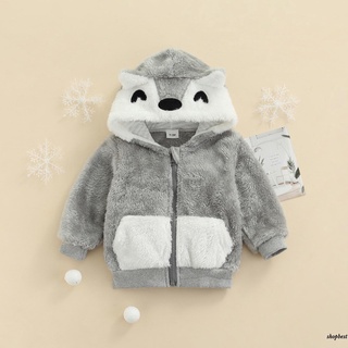 Das-chaqueta de manga larga para niños con cremallera de felpa de dibujos animados 3D Animal oreja con capucha abrigo de invierno