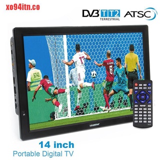 【xo94itn】14 inch HD Portable TV DVB-T2 ATSC Digital Analog Television M