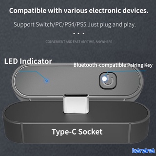 Adaptador Transmisor Inalámbrico compatible Con Bluetooth Con Enchufe De Micrófono De 3,5 Mm Para Interruptor/Para PC PS4 PS5 Banana (1)