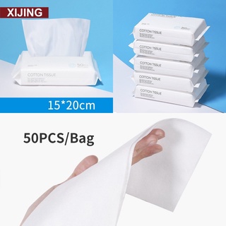 50 unids/bolsa de toallas desechables para la cara de algodón toallas de limpieza toallitas suaves sin pelusa toalla de limpieza