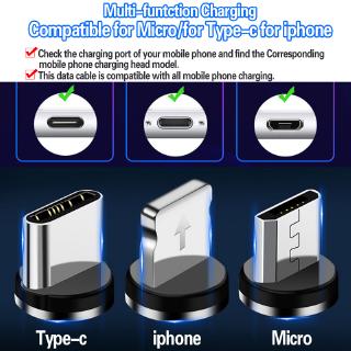 Magnético LED Cable De Luz De Carga Rápida Imán Micro USB Tipo C Alambre Cargador Iphone Huawei Xiaomi (4)