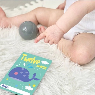 uni 12 hojas milestone photo sharing tarjetas de regalo bebé edad tarjetas recién nacido foto props (6)
