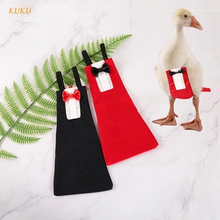 [KUKU] Pañal de ganso ajustable ropa para mascotas para pato reutilizable aves de corral esmoquin disfraz pañales lavables con pajarita para pollo