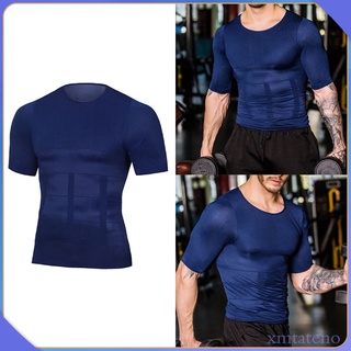 Men Slimming Compression Fitness Abs Chest Tummy Body Shaper Weight Loss Gym