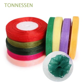 tonnessen 12 mm organza cinta envoltura ropa cintas de costura regalo fiesta diy 50 yardas decoración de tela cinta de satén/multicolor