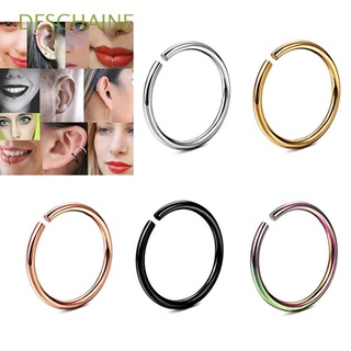 DESCHAINE Fake Lip Ring U-Shape Helix Ear Clip Nose Ring Cartilage Nose Piercing Piercing Hoop Hypoallergenic Tragus Hoop Piercing Jewelry/Multicolor (1)