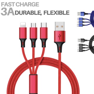 Lbc Cable de carga USB rápido Universal 3 en 1/multifunción/Cable cargador para teléfono celular