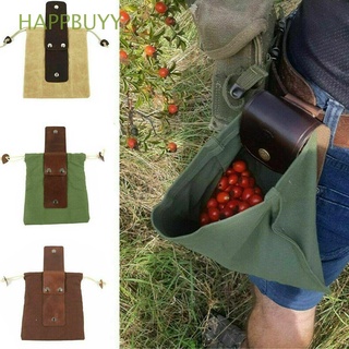 HAPPBUYY Drawstring Fruit Pouch Bag Picking Garden Tools Canvas Bushcraft Bag Foraging Outdoor Camping Hiking Leather Cover/Multicolor