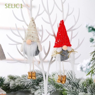 selic1 lindo colgante de navidad de felpa suministros de fiesta de navidad mini adornos enanos delicados muñeca decoración de navidad gnomos/multicolor