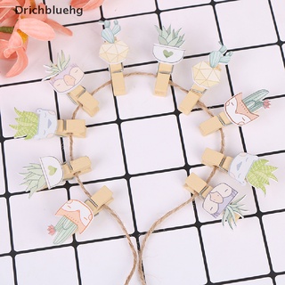 (drichbluehg) 10pcs cactus clip de madera de boda clip de madera lindo foto clip de pared en venta