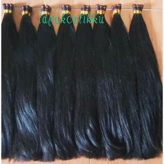 Extensión de cabello 60cm especial negro natural Real cabello humano (1)