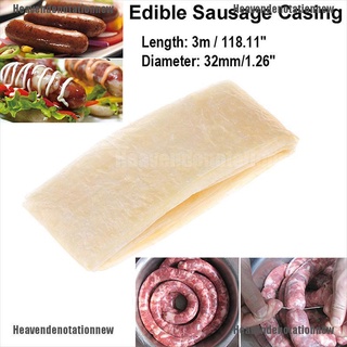 [HDN] 3mX32mm Edible Sausage Packaging Tools Sausage Tube Casing for Sausage Maker [Heavendenotationnew]