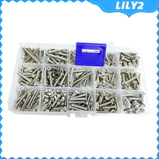Lily2 451 pzs caja De tornillos De acero inoxidable antiácido Antialkali Para anzuelos Interiores