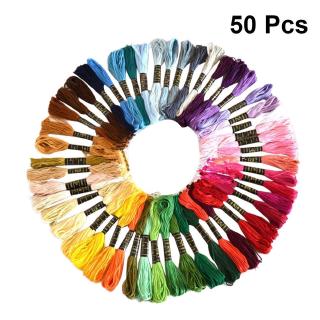 50 pzs Kit de herramientas de costura para costura/mezcla de colores/algodón/costura/punto de cruz/hilo de bordado