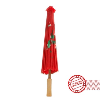 tela roja bambú 21"un paraguas oriental chino h5b2
